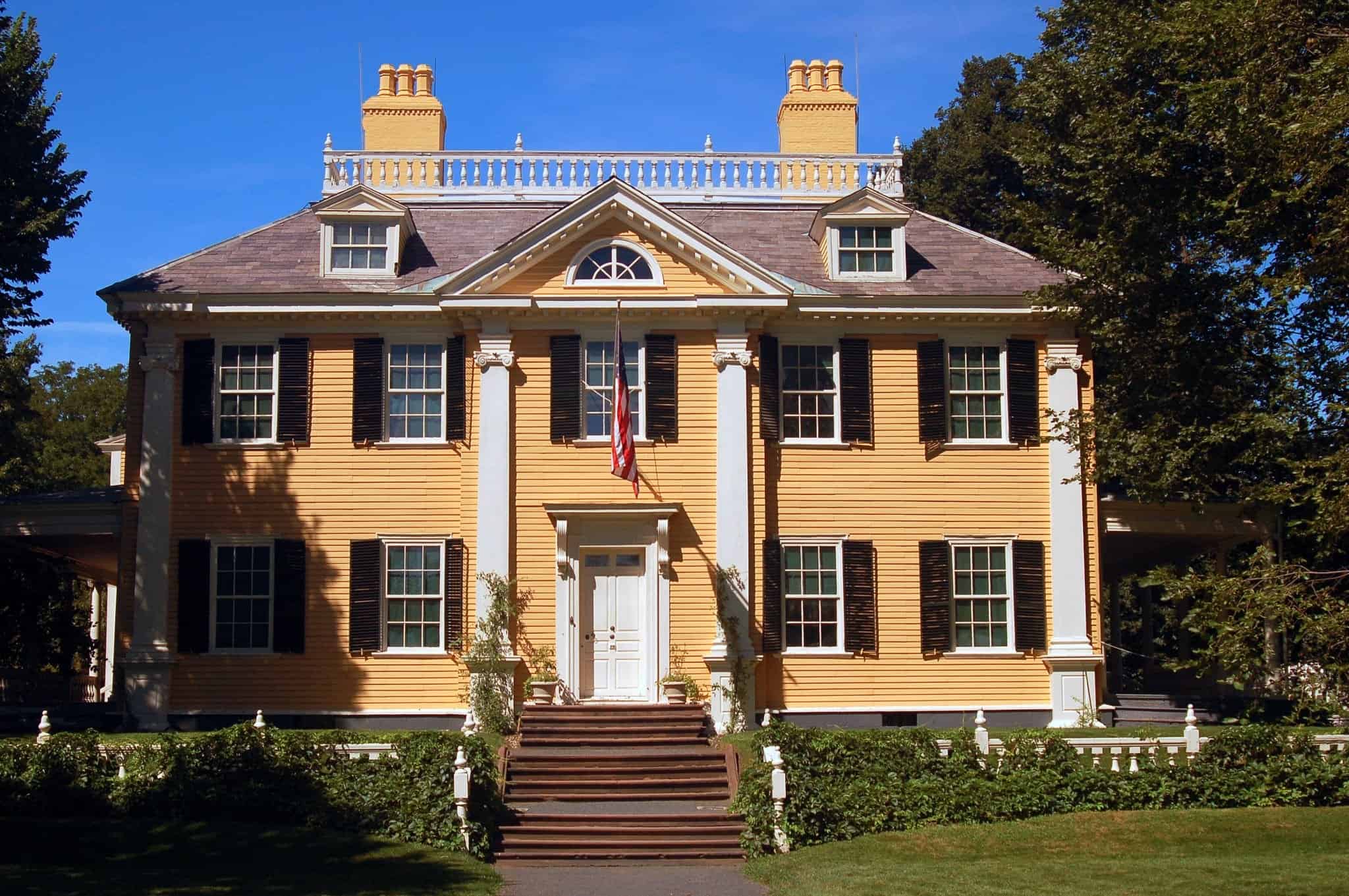 Historic Henry Wadsworth Longfellow House in Cambridge Massachusetts