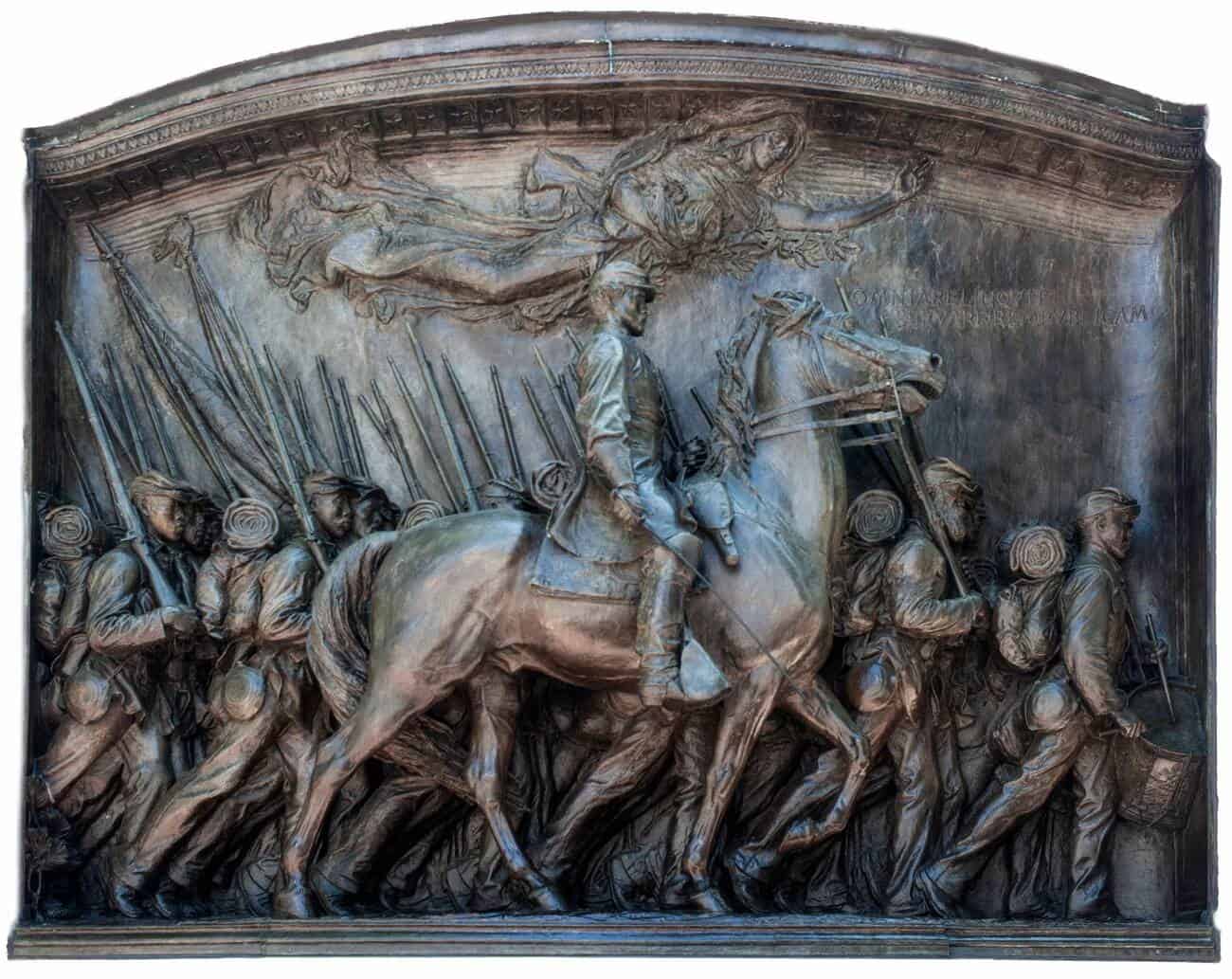 Monument to the 54th regiment African American volunteers of the Civil War in the Boston