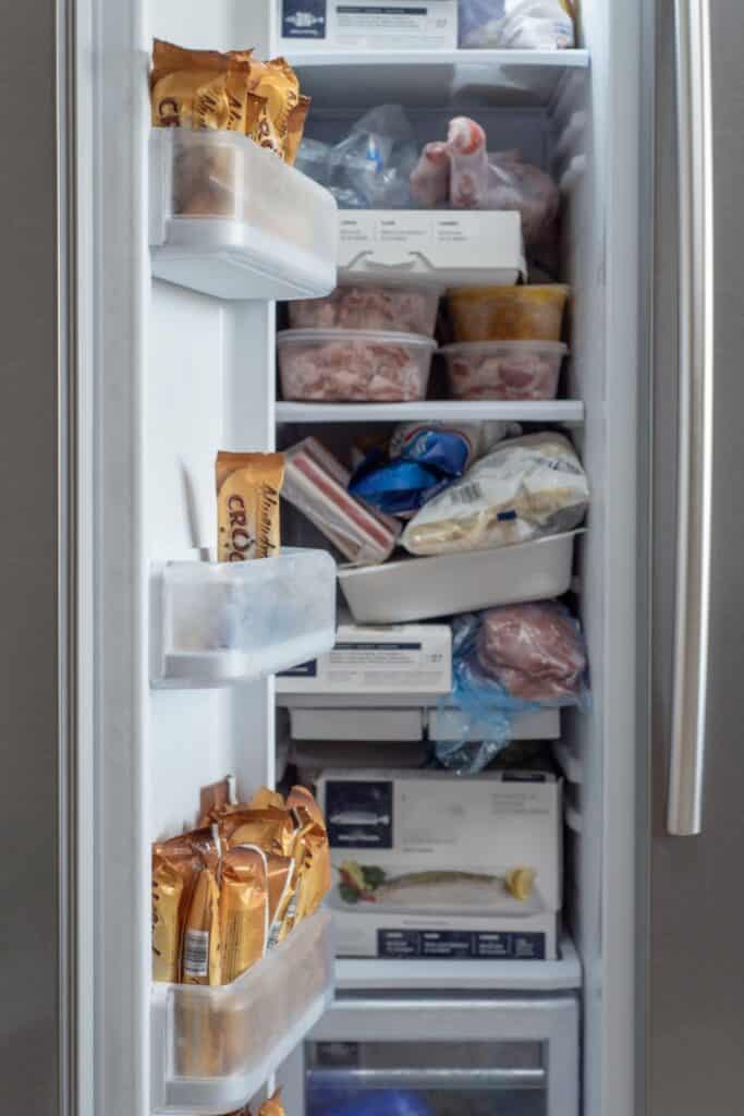 A look into a very full freezer