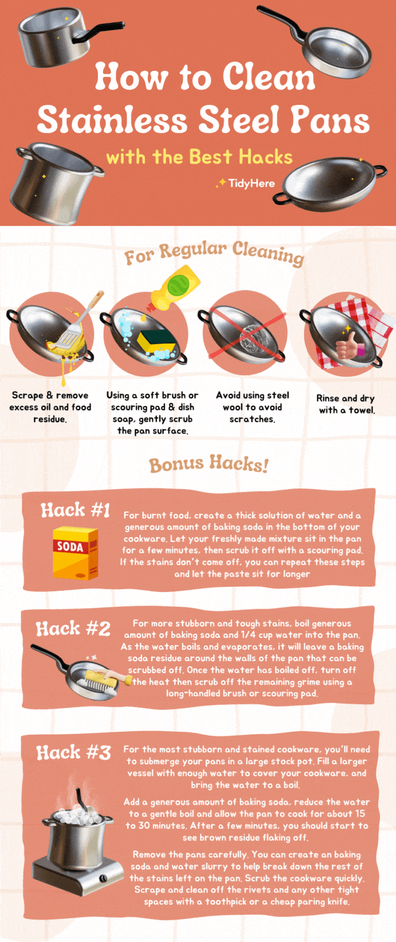 How to Clean Stainless Steel Pans with the Best Hacks Tidyhere Infographic