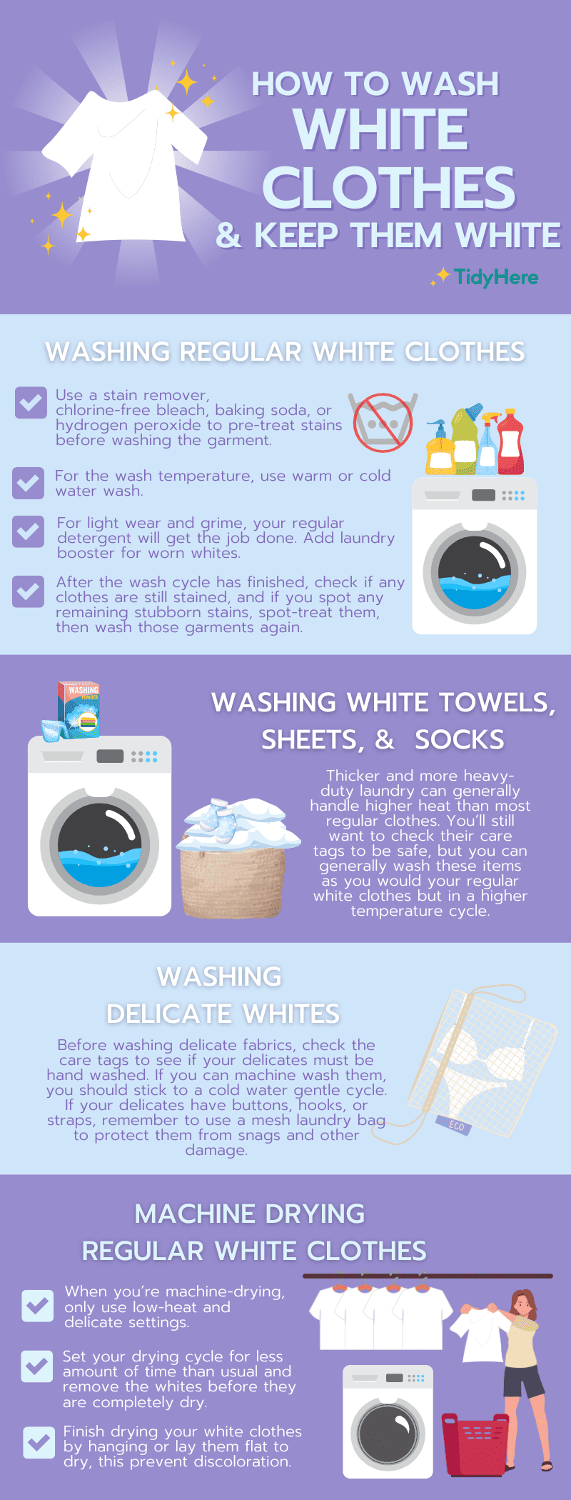 How to Wash White Clothes Tidyhere Infographic