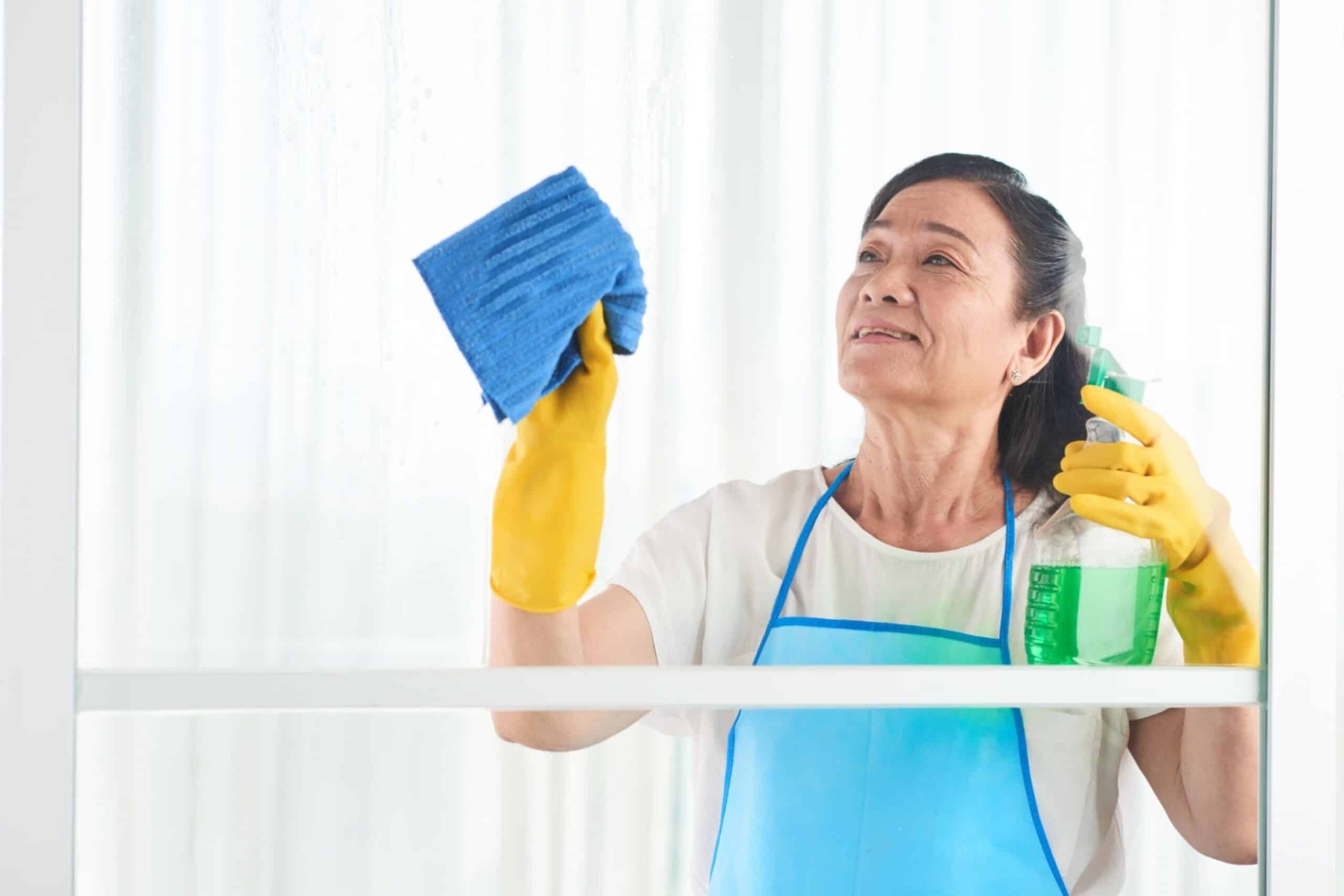 Ask the Pros Are You Supposed to Tip Your House Cleaners Tidyhere Image of a Woman Cleaning Surfaces