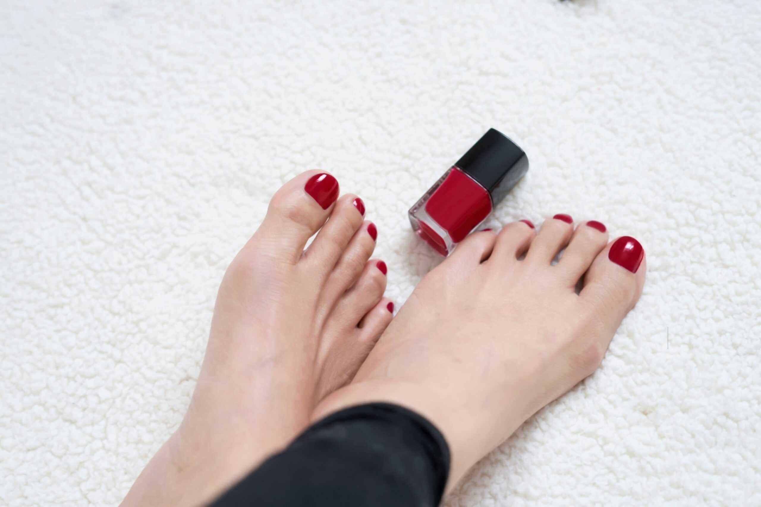 Step By Step Guide on How to Remove Nail Polish Stains Tidyhere Blog Image of a Womans Feet With Nail Polish