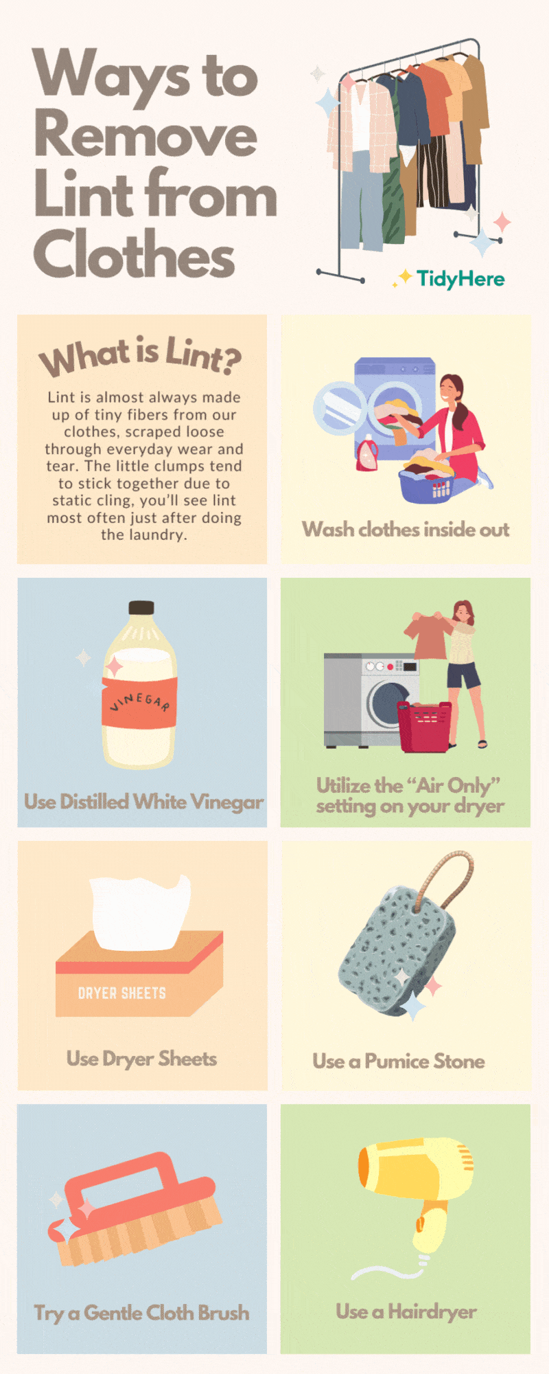 Ways to Remove Lint From Clothes TidyHere Infographic