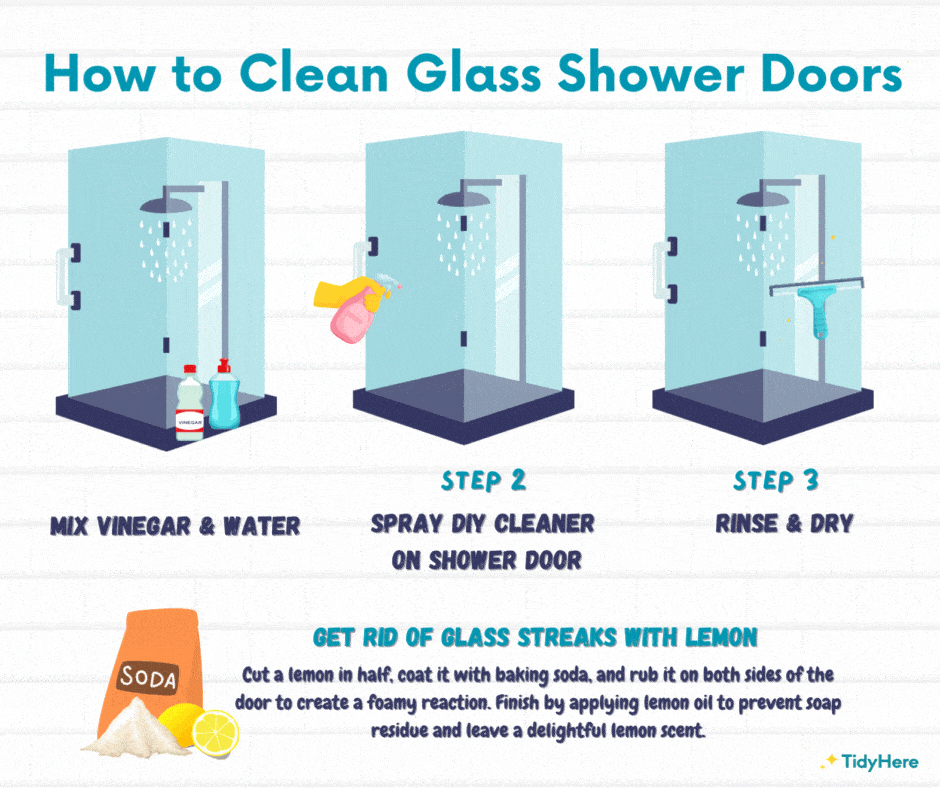 How to Clean Glass Shower Doors Tidyhere Infographic