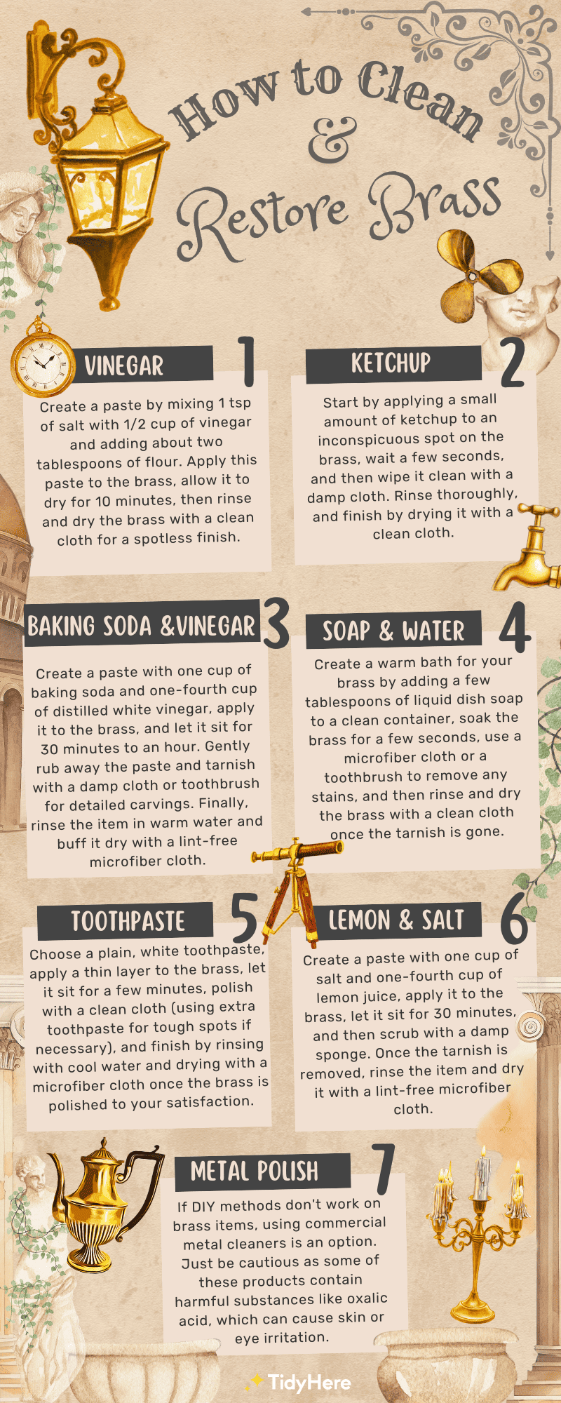 How to Clean and Restore Brass Tidyhere Infographic