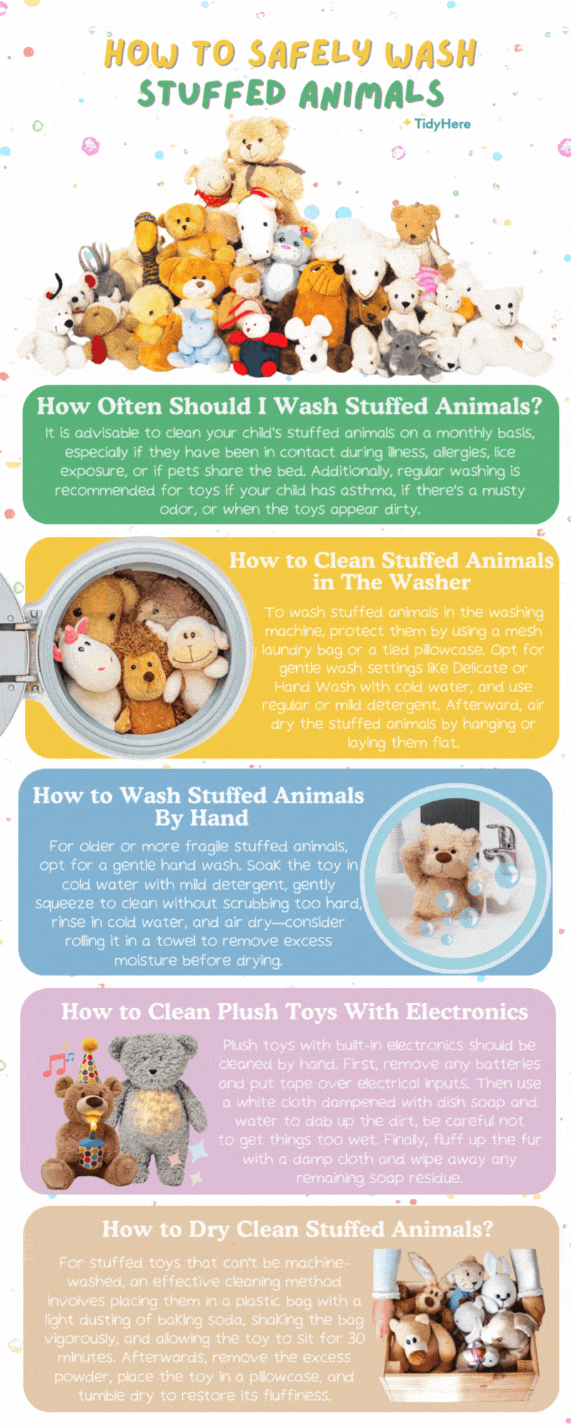 How to Wash Stuffed Animals Tidyhere Infographic