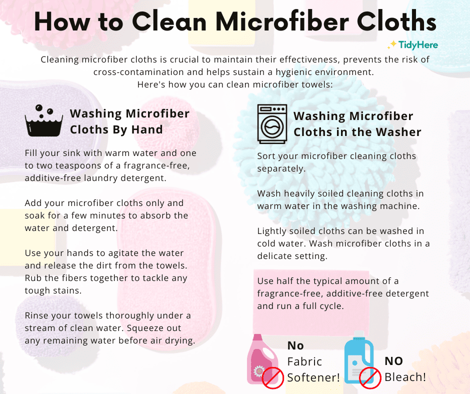 How to Clean Microfiber Cloths Tidyhere Infographic