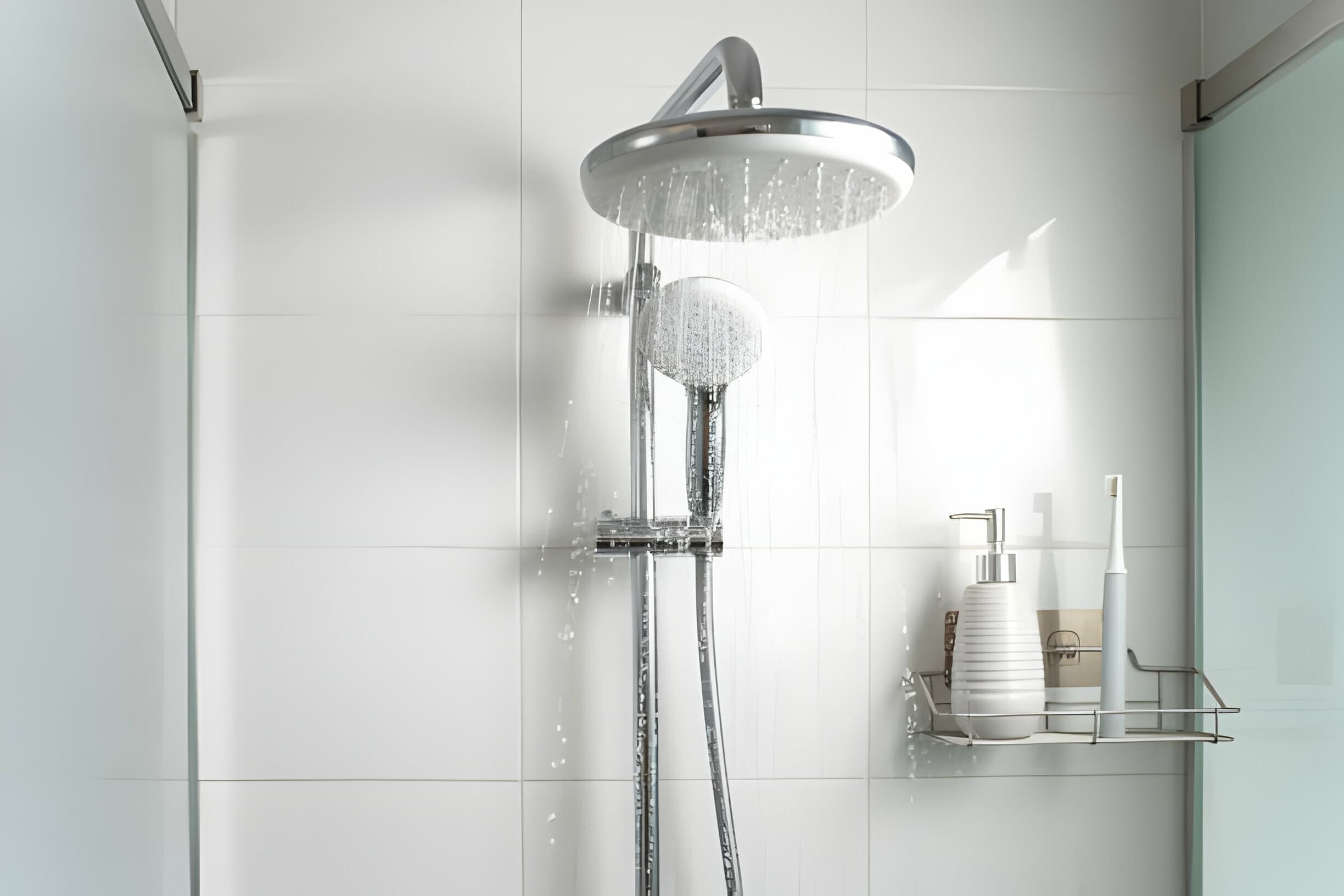 The Best Way to Clean a Showerhead Tidyhere Image of Shower with Running Water