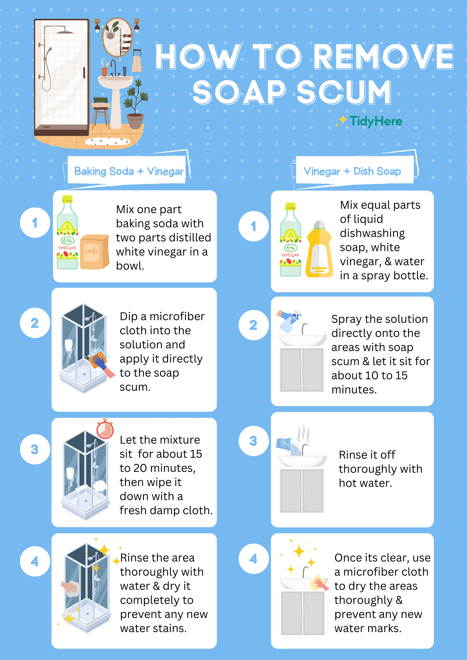 How to Remove Soap Scum Quickly & Easily Tidyhere Infographic